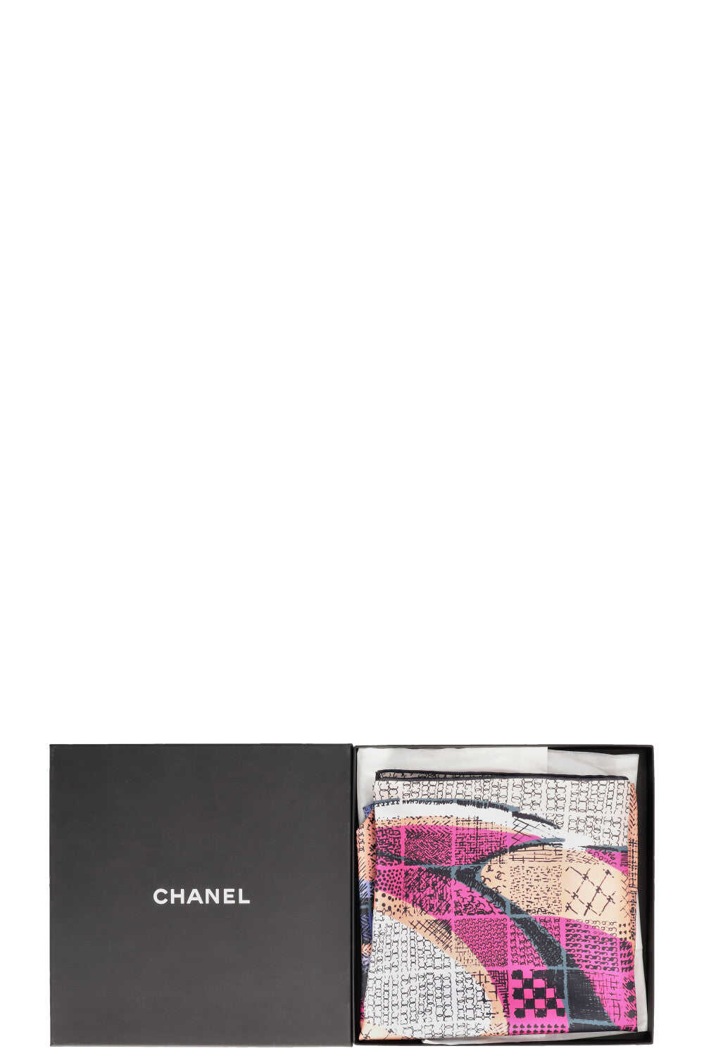 CHANEL Camellia Scarf Silk Multicolor