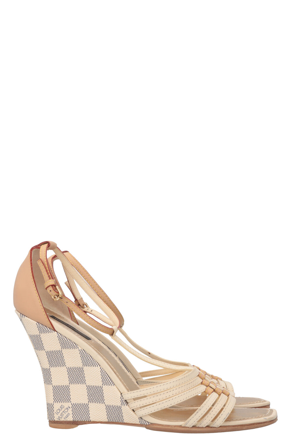 LOUIS VUITTON Wedges Damier Azur Gold