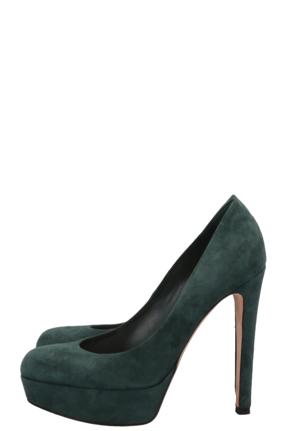 CHRISTIAN DIOR Plateau Heels Suede Petrol