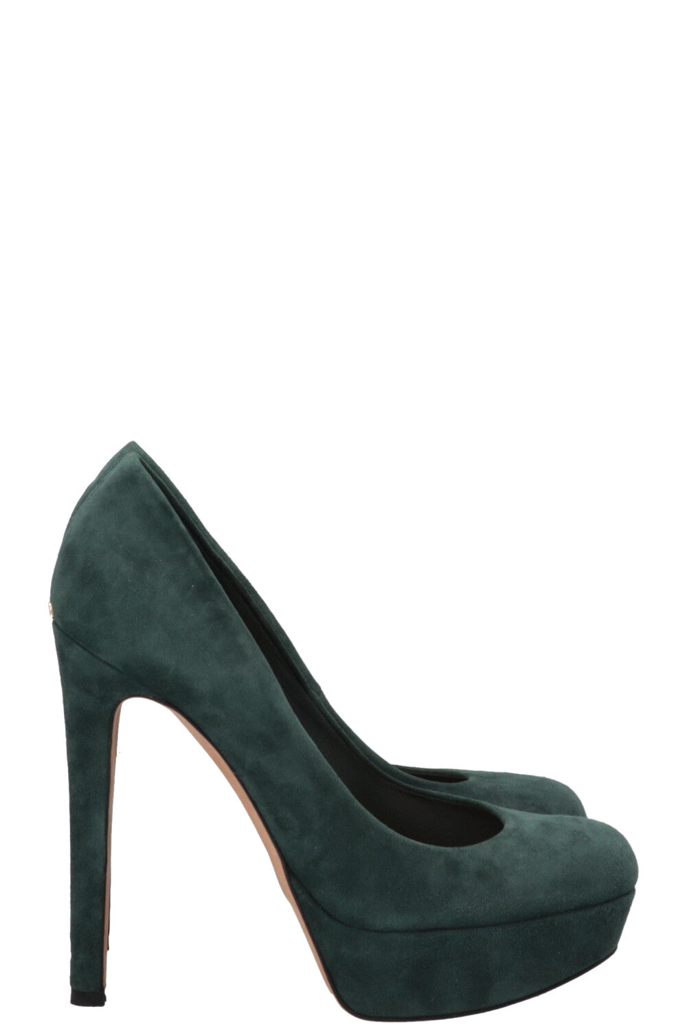 CHRISTIAN DIOR Plateau Heels Suede Petrol