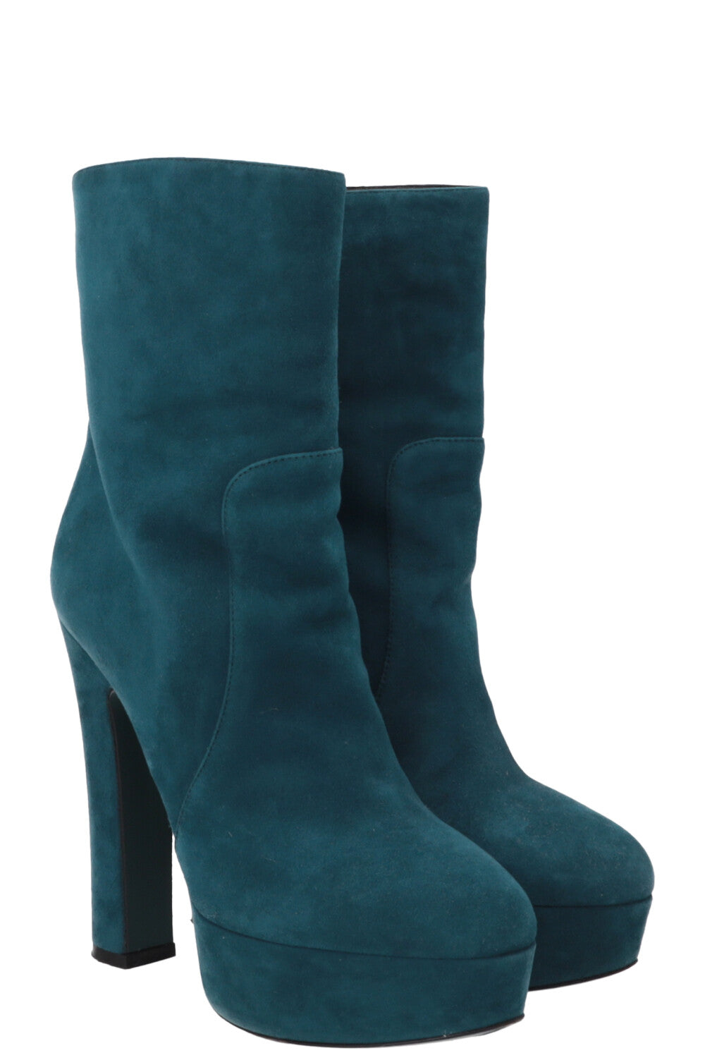 PRADA Plateau Ankle Boots Suede Blue