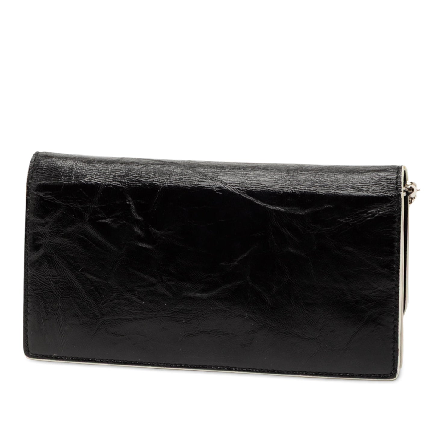 Black Dior Patent Diorever Croisiere Wallet on Chain Crossbody Bag