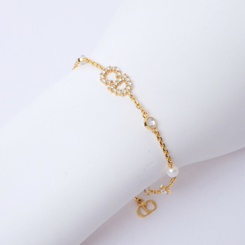 Christian Dior bracelet B0668CDCY_D301 Metal, Crystal Stone, Faux Pearl gold CD logo Claire Dee Lune Women