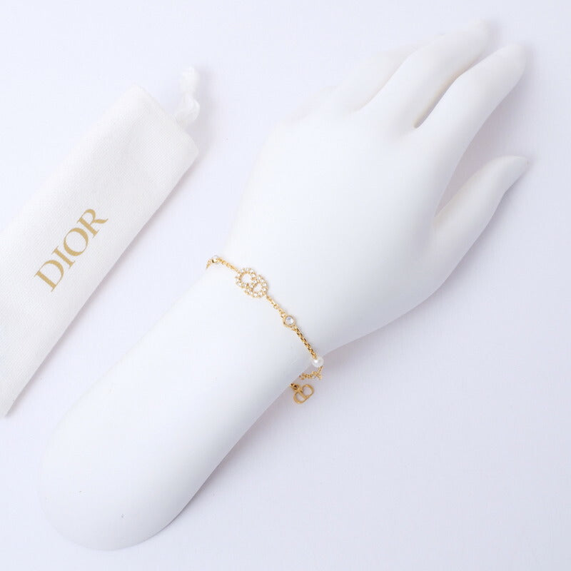 Christian Dior bracelet B0668CDCY_D301 Metal, Crystal Stone, Faux Pearl gold CD logo Claire Dee Lune Women