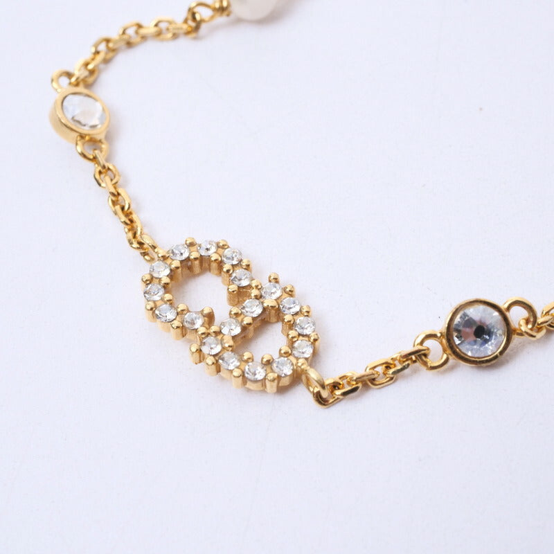 Christian Dior bracelet B0668CDCY_D301 Metal, Crystal Stone, Faux Pearl gold CD logo Claire Dee Lune Women