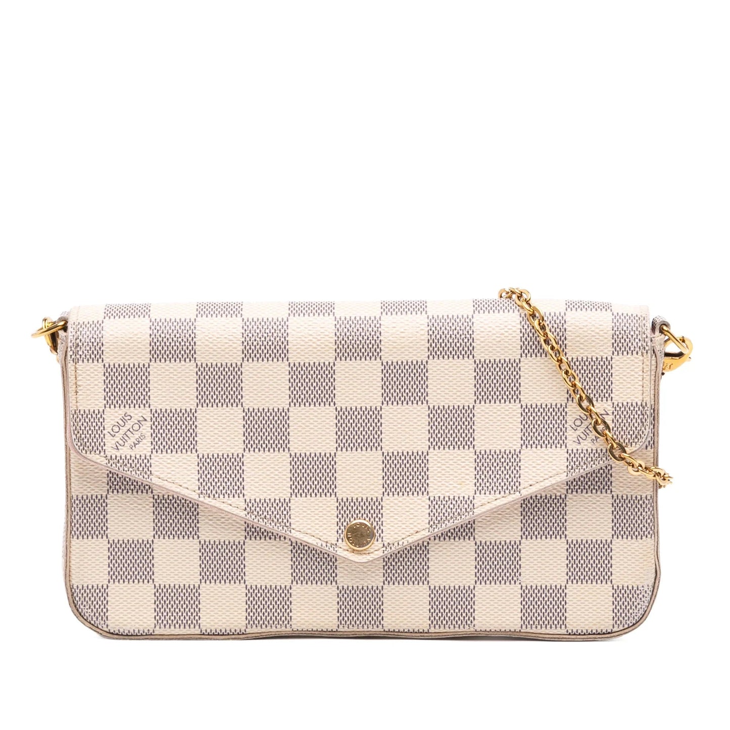 White Louis Vuitton Damier Azur Pochette Felicie Crossbody Bag