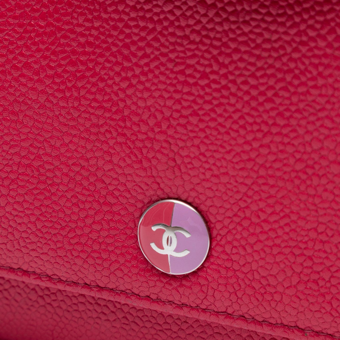 Pink Chanel Caviar Bicolor CC Wallet On Chain Crossbody Bag