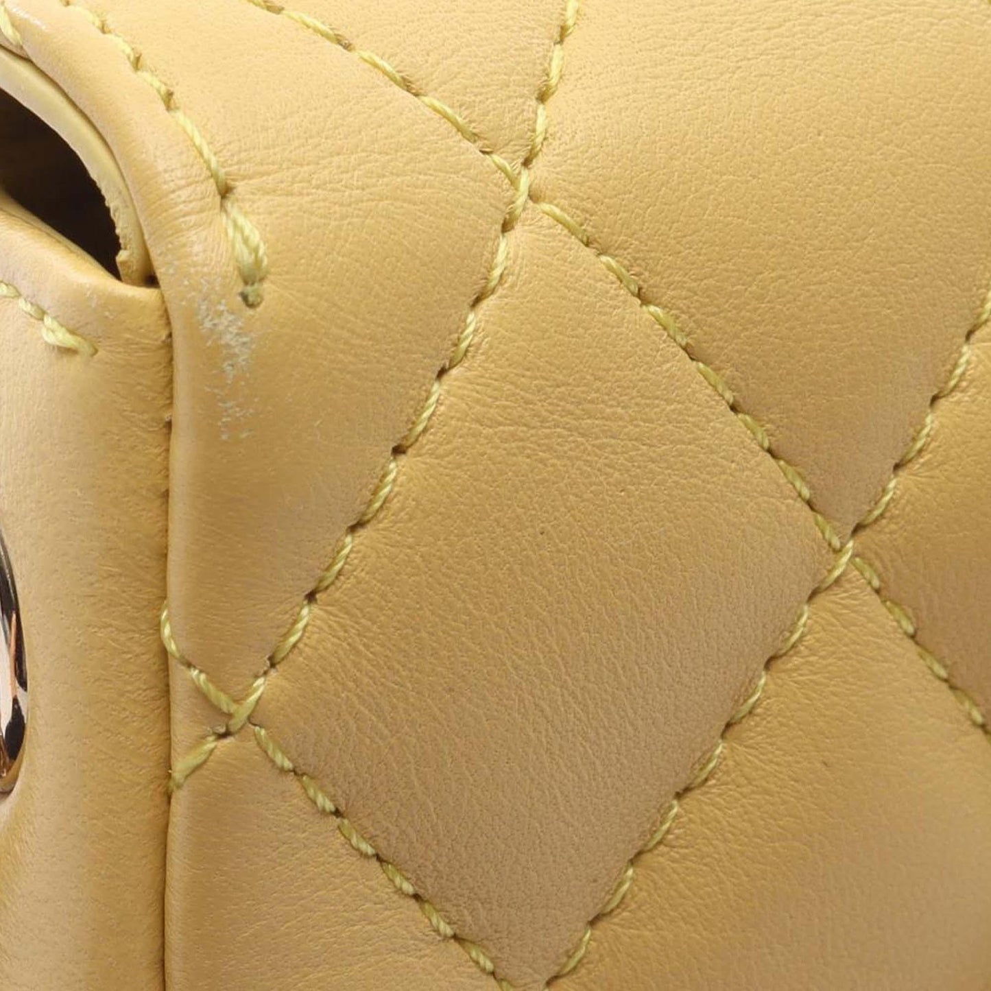 Yellow Chanel Quilted Lambskin Side Packs Flap Crossbody Bag