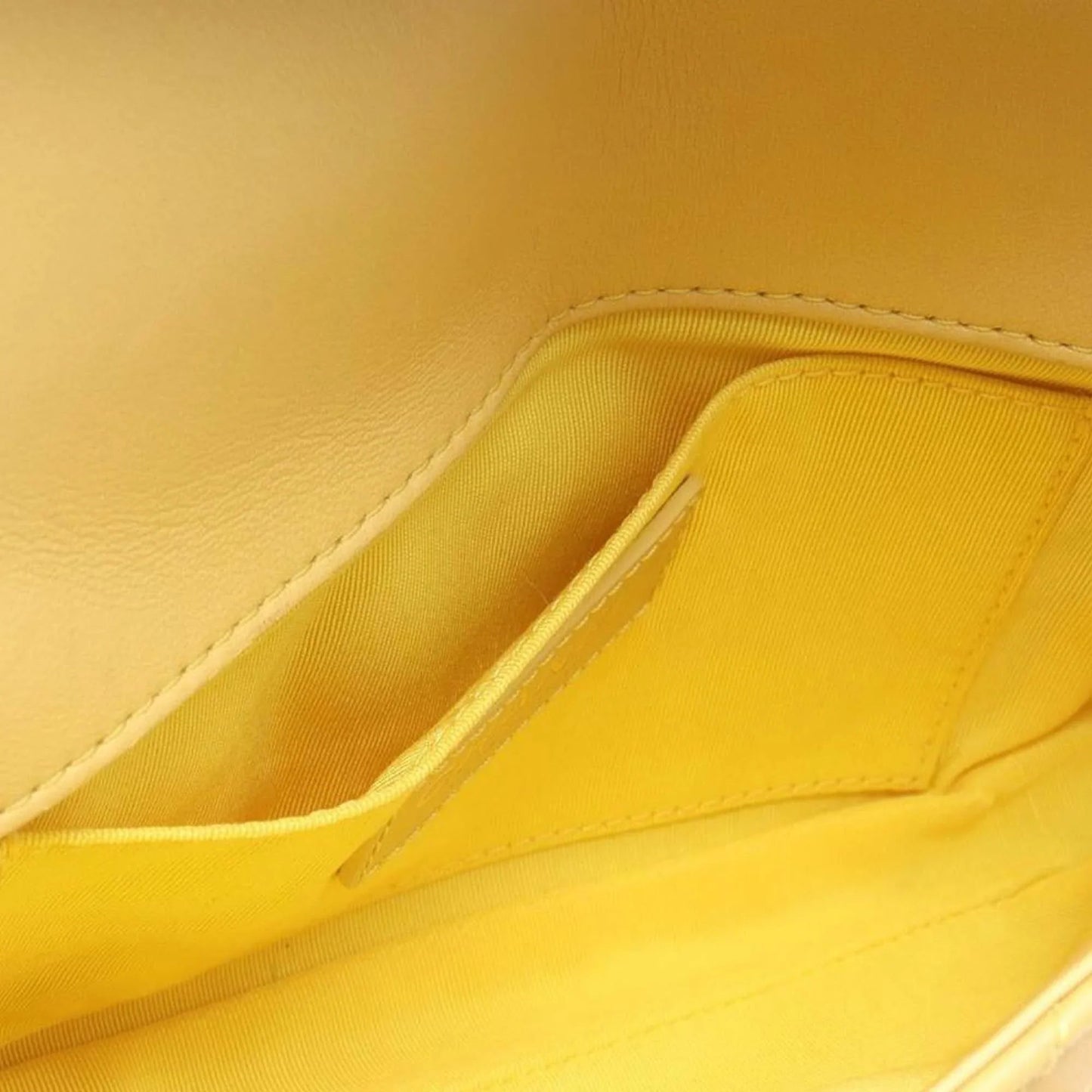 Yellow Chanel Quilted Lambskin Side Packs Flap Crossbody Bag