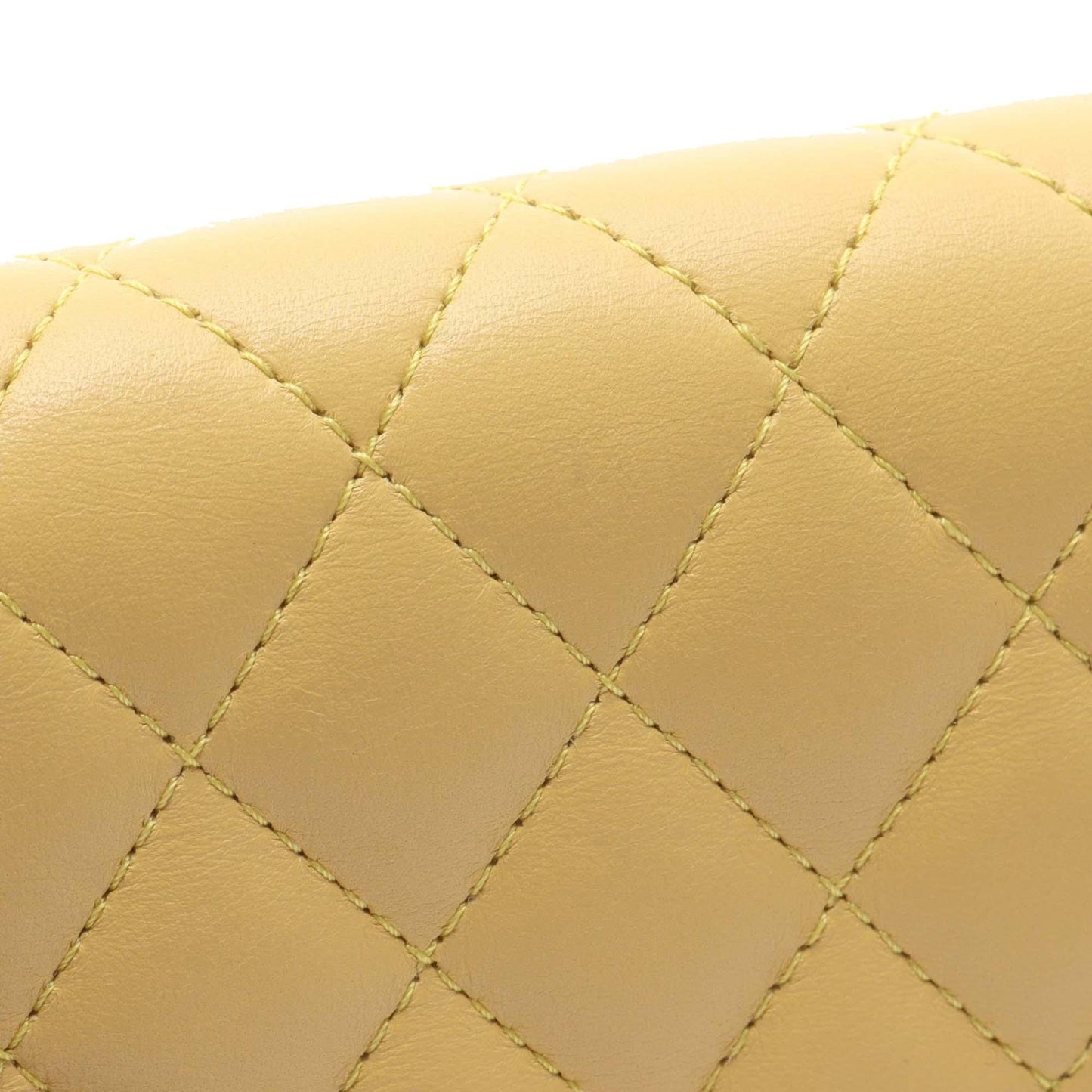 Yellow Chanel Quilted Lambskin Side Packs Flap Crossbody Bag