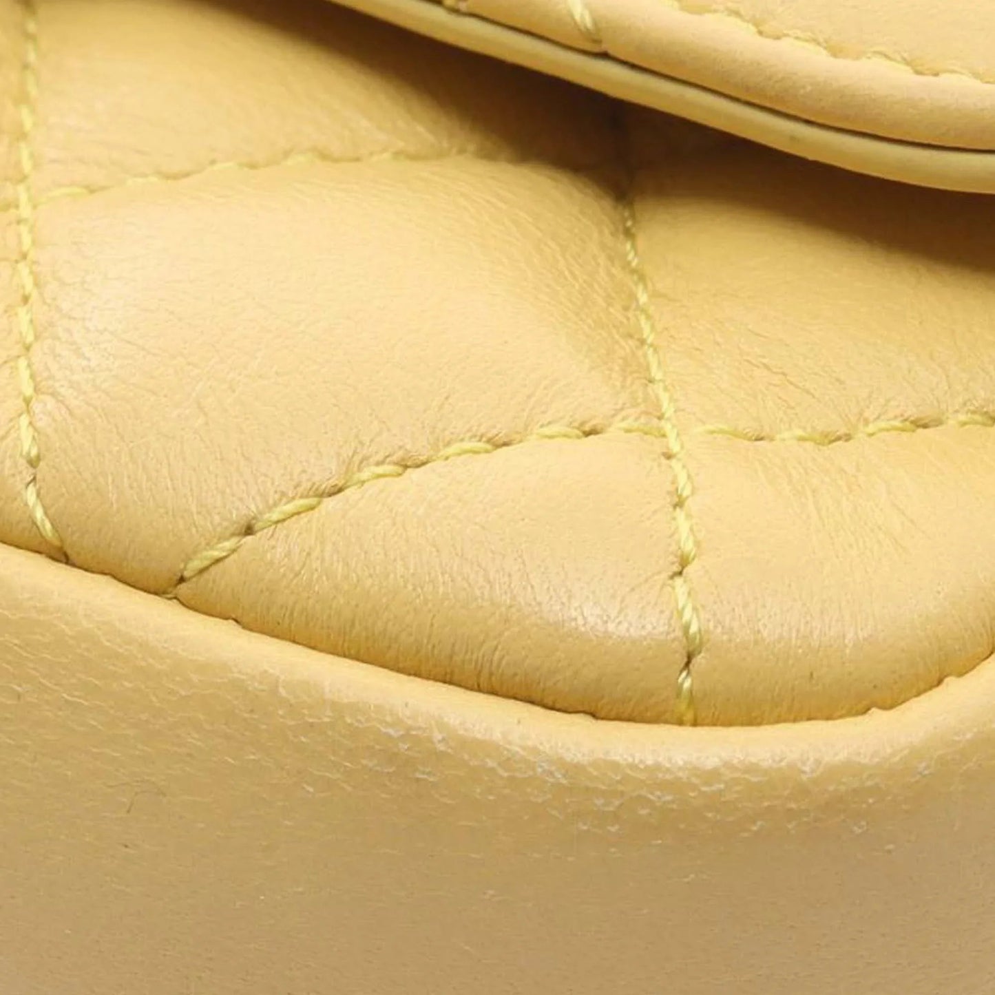 Yellow Chanel Quilted Lambskin Side Packs Flap Crossbody Bag