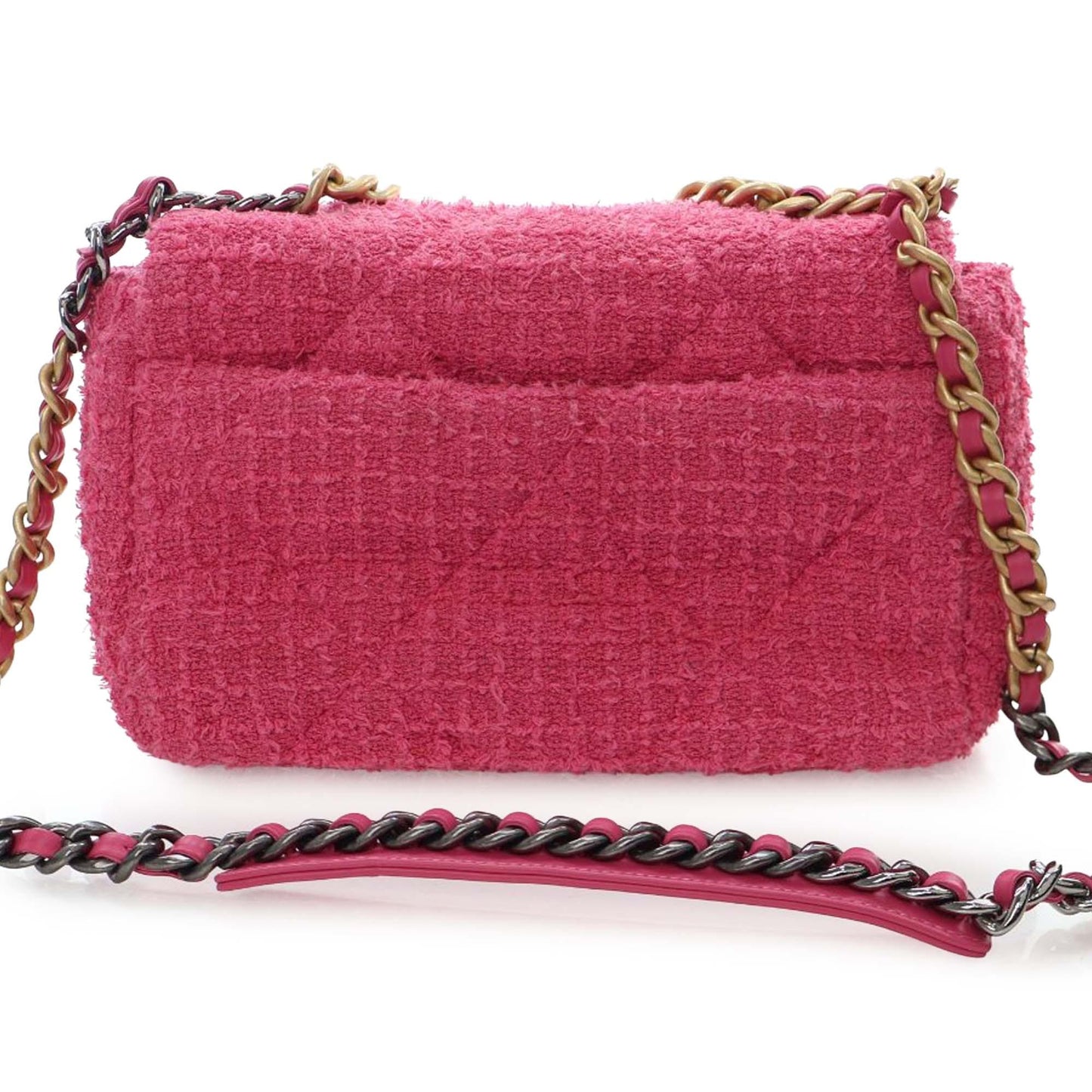 Pink Chanel Medium Tweed 19 Flap Satchel