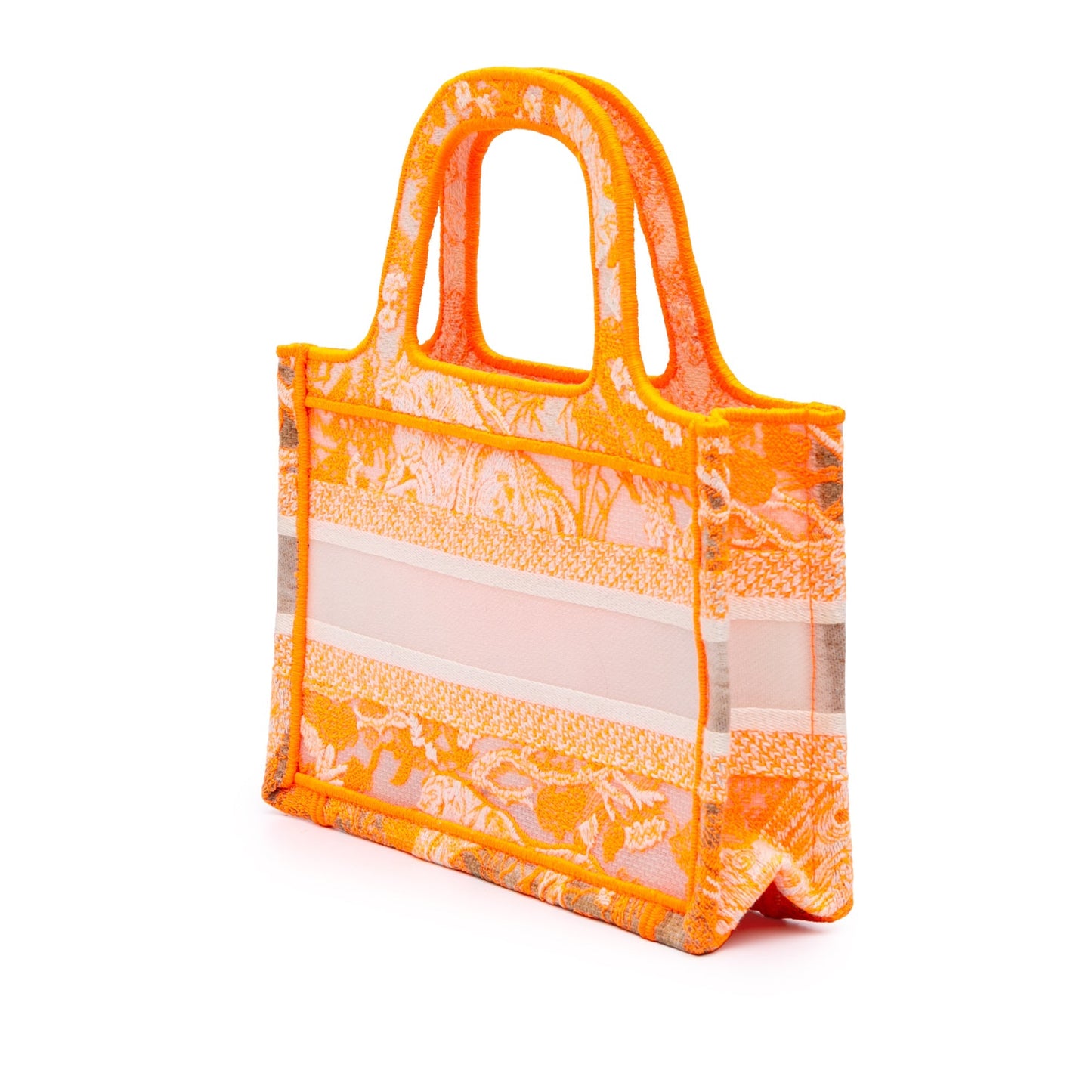 Orange Dior Mini Canvas Embroidered Dioriviera Toile De Jouy Book Tote Handbag