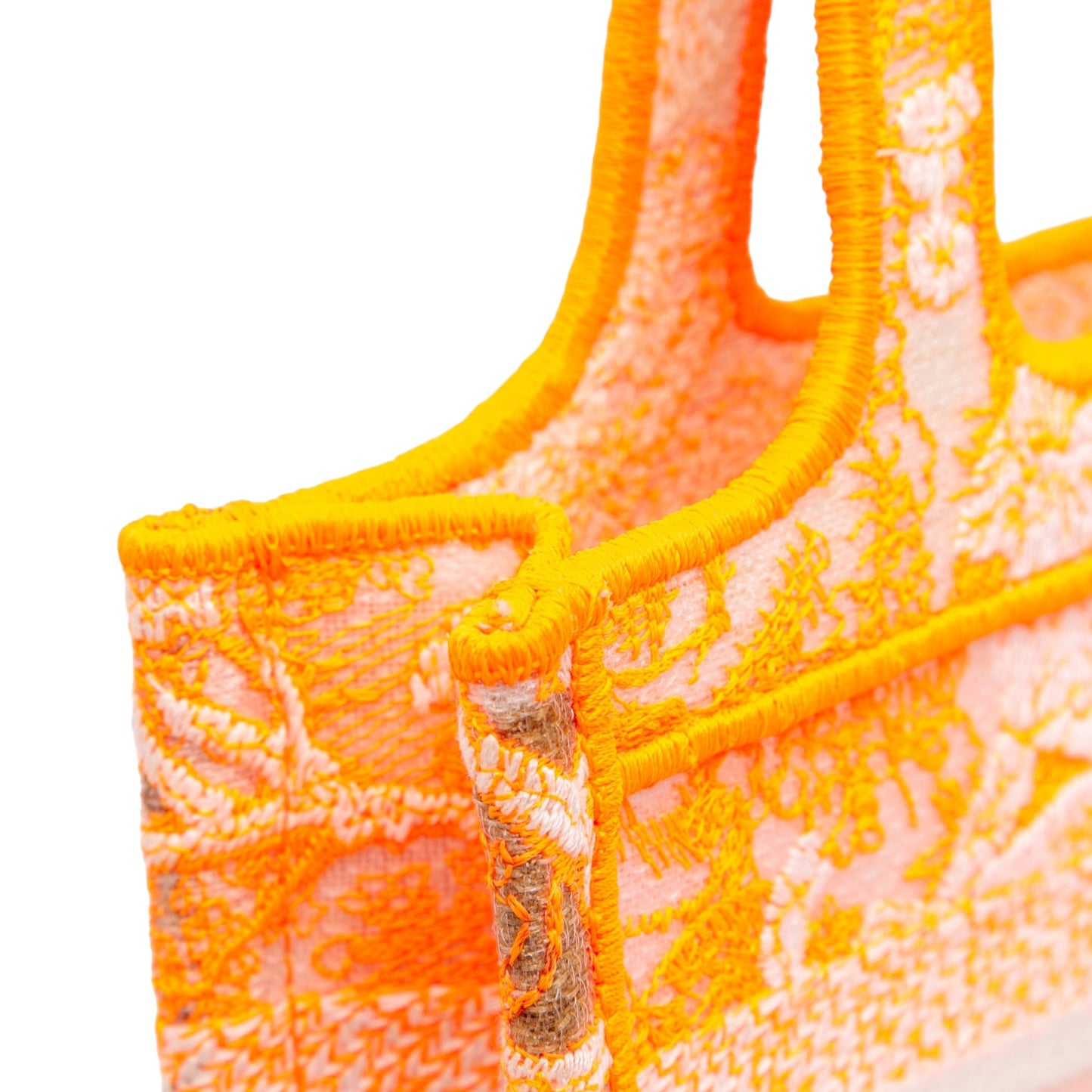 Orange Dior Mini Canvas Embroidered Dioriviera Toile De Jouy Book Tote Handbag
