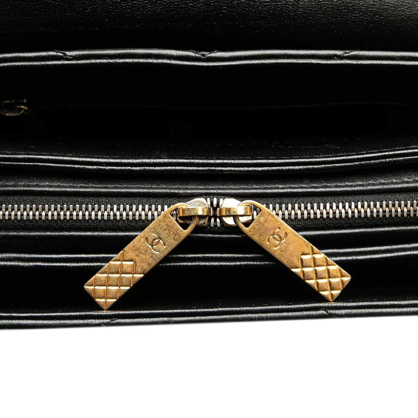 Black Chanel Small Chevron Lambskin Stitched Envelope Flap Shoulder Bag