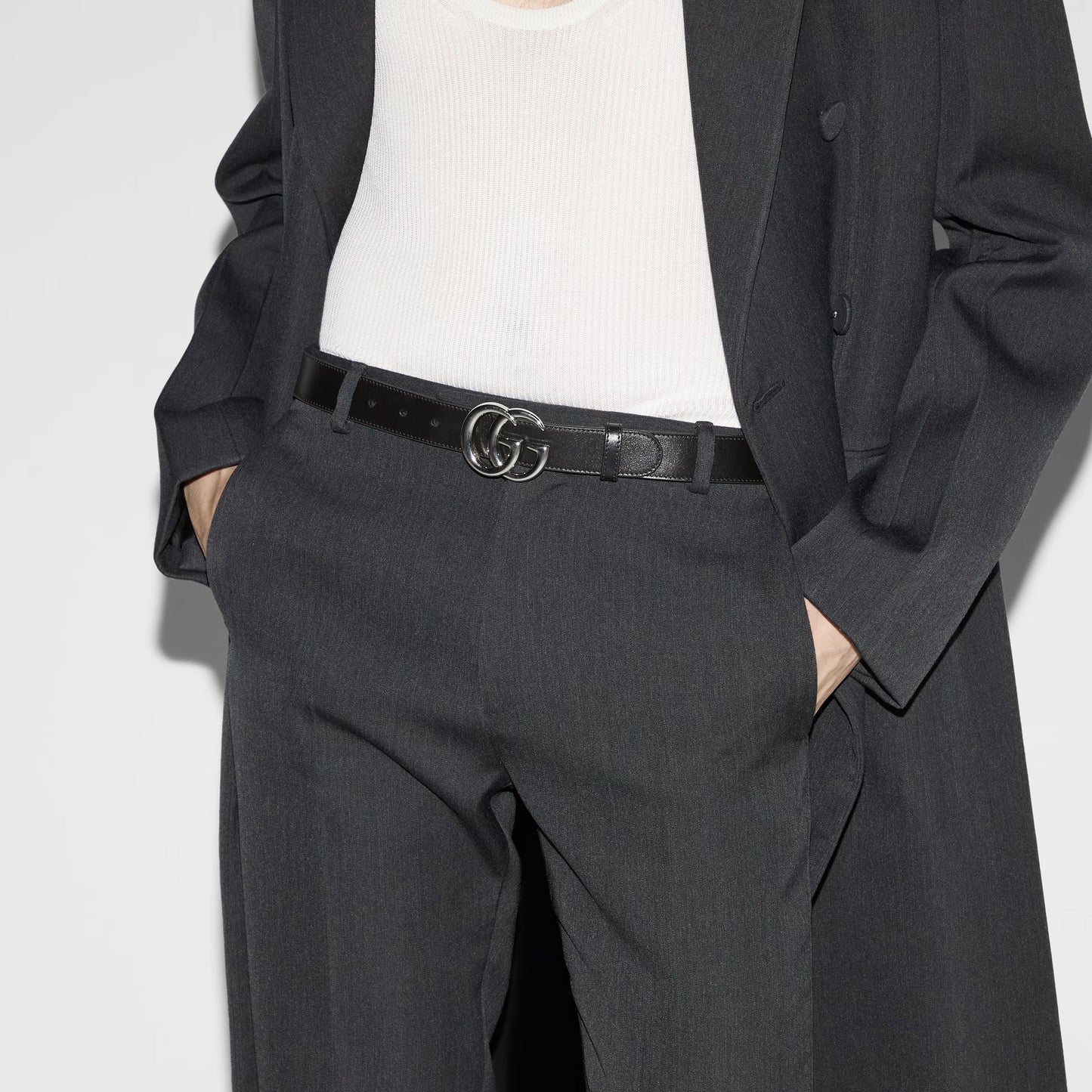 GUCCI GG MARMONT CALFSKIN LEATHER BELT