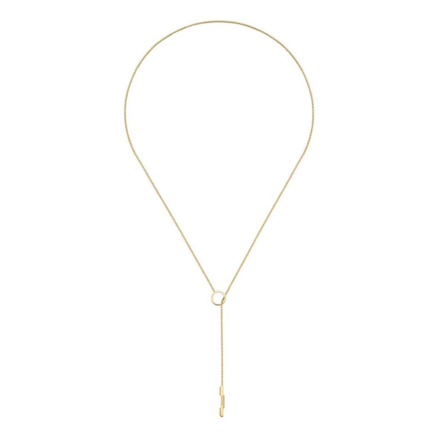 GUCCI LINK TO LOVE LARIAT 18K GOLD NECKLACE