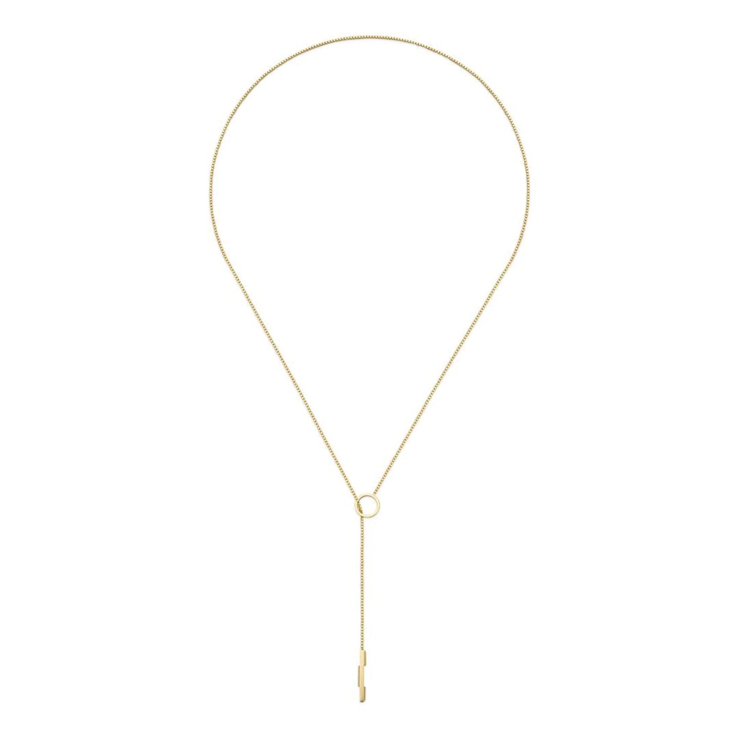 GUCCI LINK TO LOVE LARIAT 18K GOLD NECKLACE