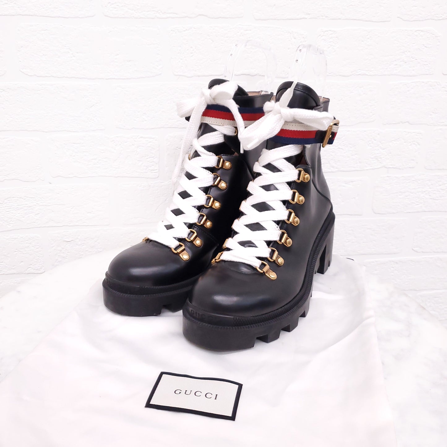 GUCCI SYLVIE WEB BOOTS - SIZE 38