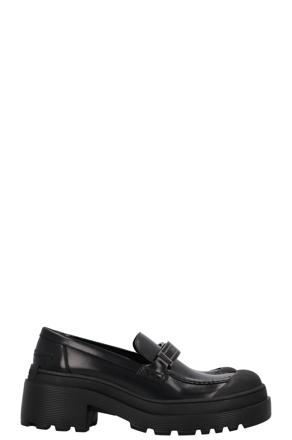 CHRISTIAN DIOR Code Lug Loafers Leather Black