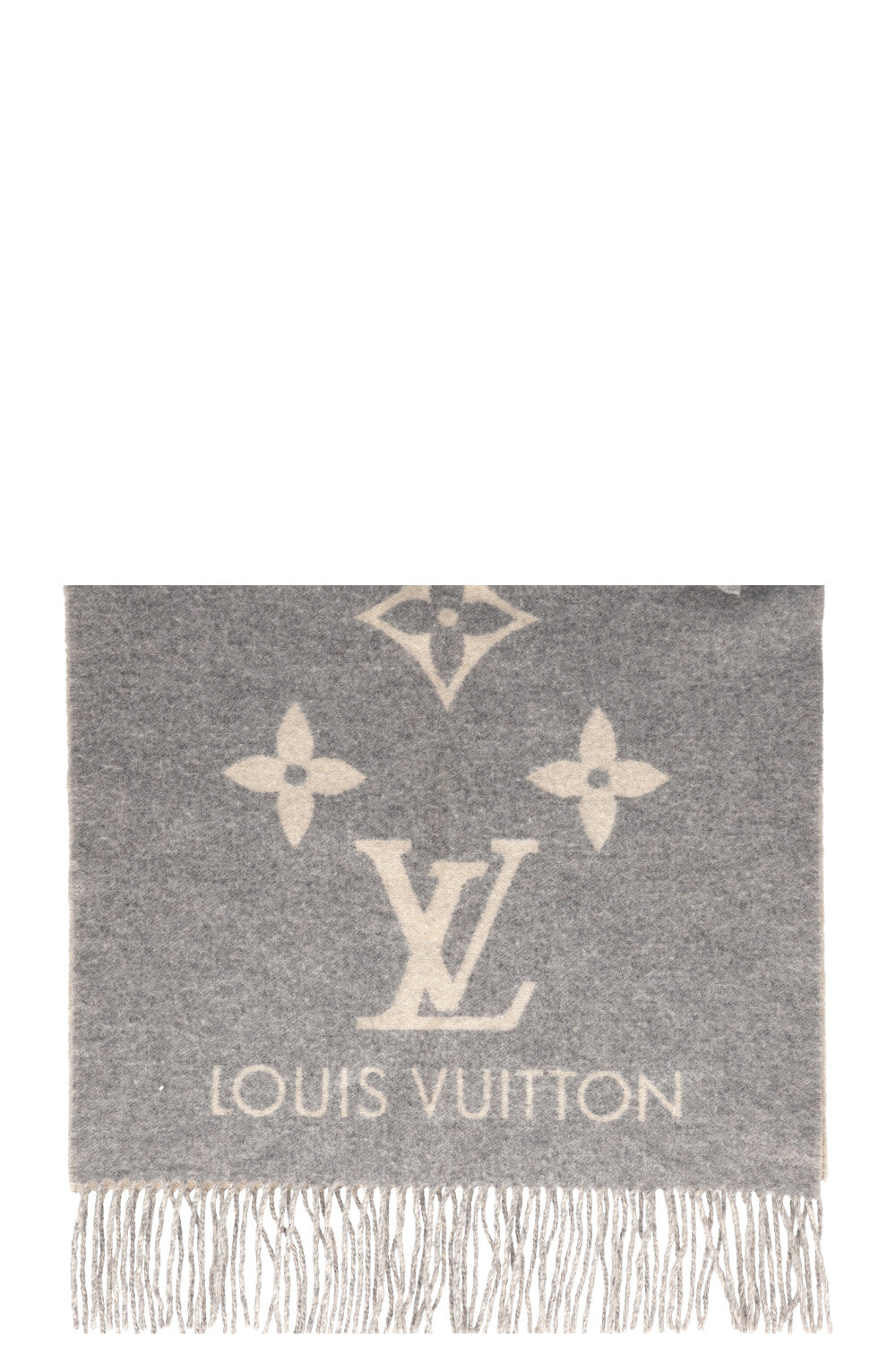 LOUIS VUITTON Reykjavik Scarf Cashmere Grey Ivory