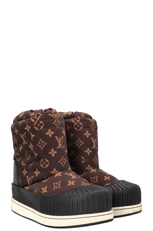 LOUIS VUITTON Polar Flat Half Boots MNG Nylon