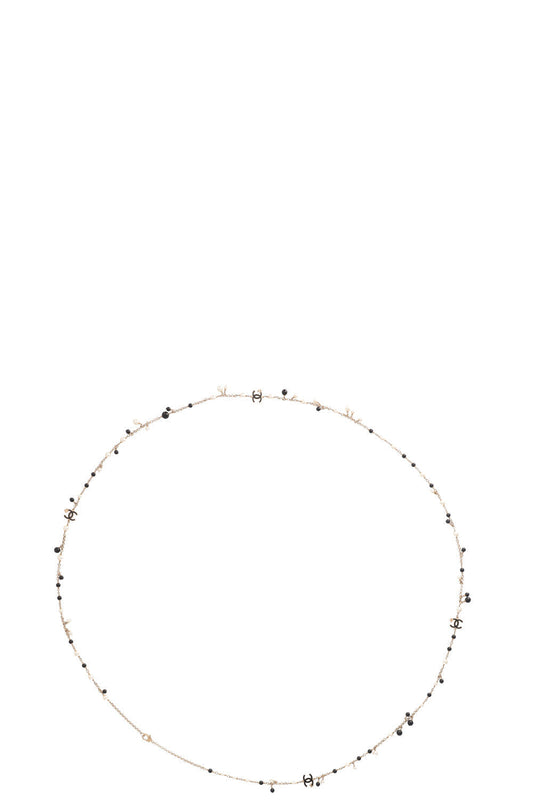 CHANEL 2013 CC Faux Pearl Necklace Black White