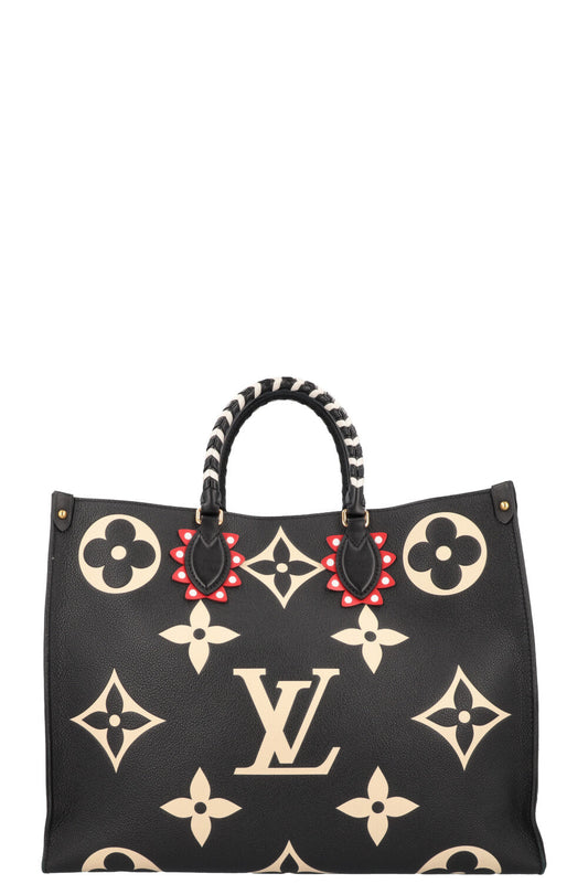 LOUIS VUITTON OnTheGo GM Tote Bag MNG Black Ivory