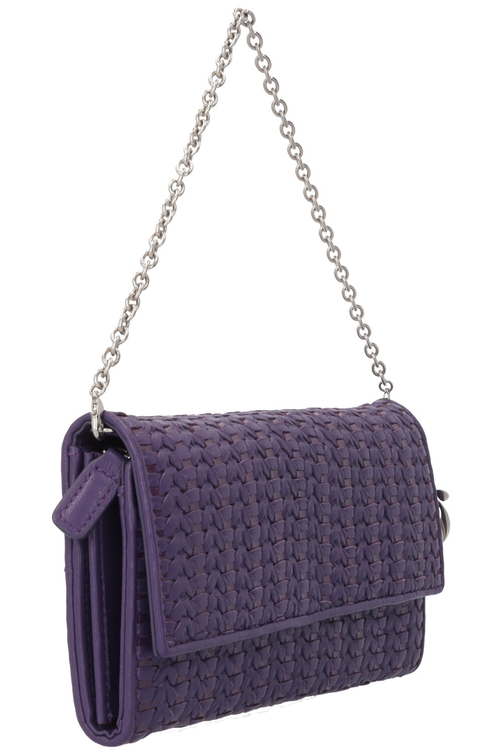 CHRISTIAN DIOR Wallet on Chain Woven Purple