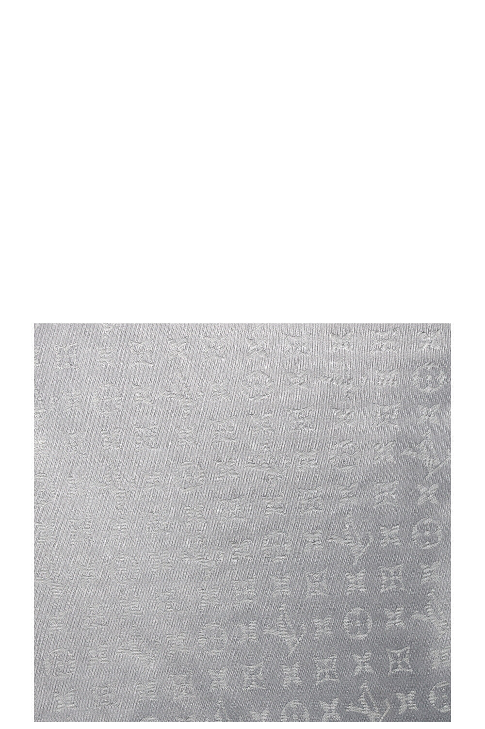 LOUIS VUITTON Fringed MNG Scarf Silver Grey