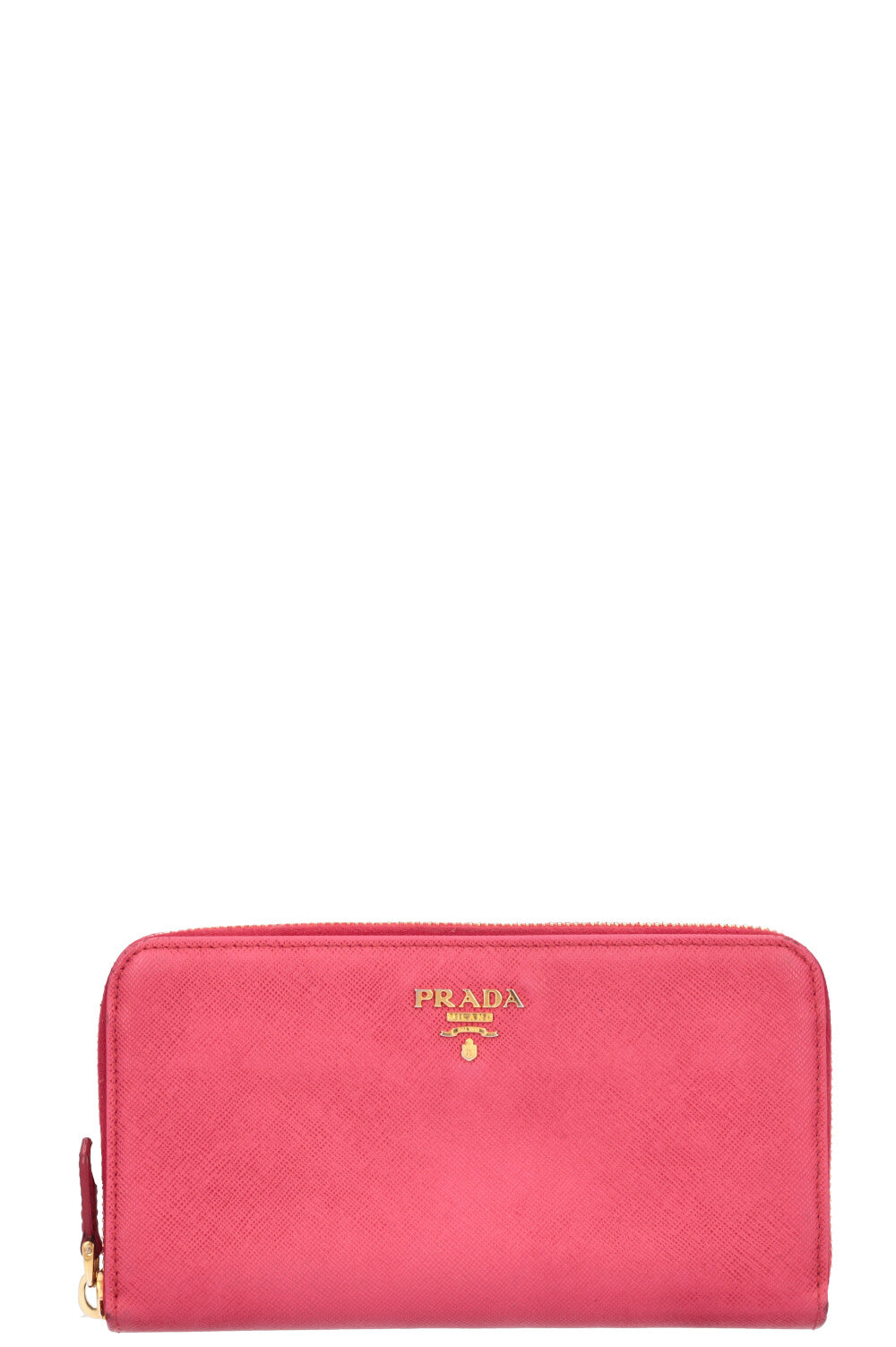 PRADA Zip Saffiano Wallet Pink