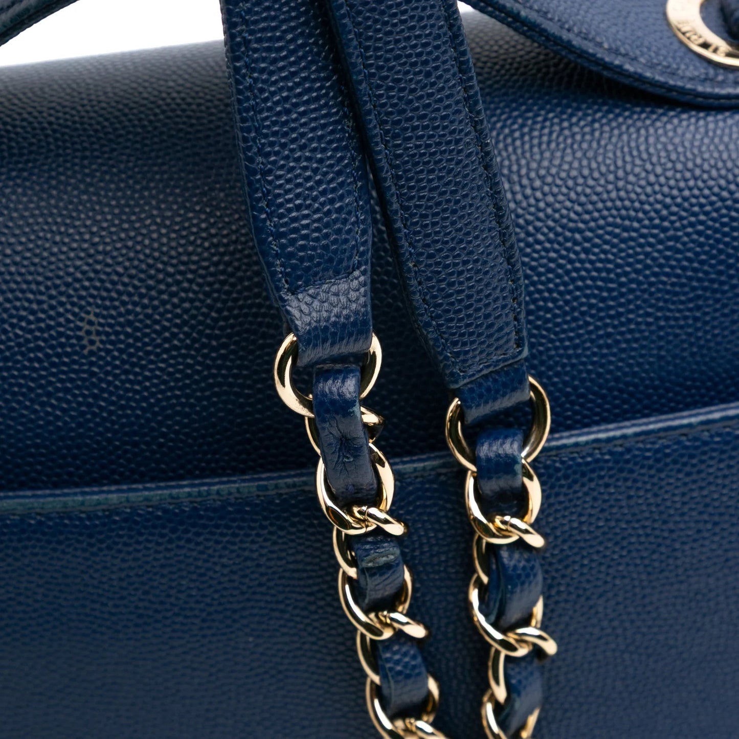 Blue Chanel Medium Caviar Business Affinity Flap Satchel