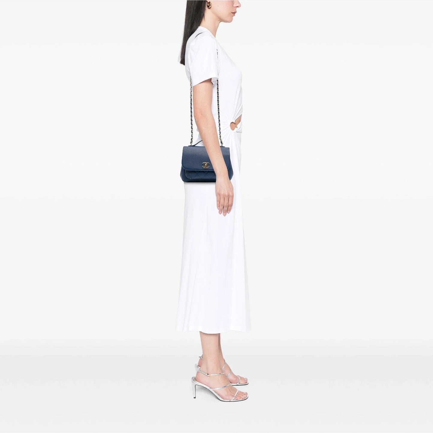 Blue Chanel Medium Caviar Business Affinity Flap Satchel