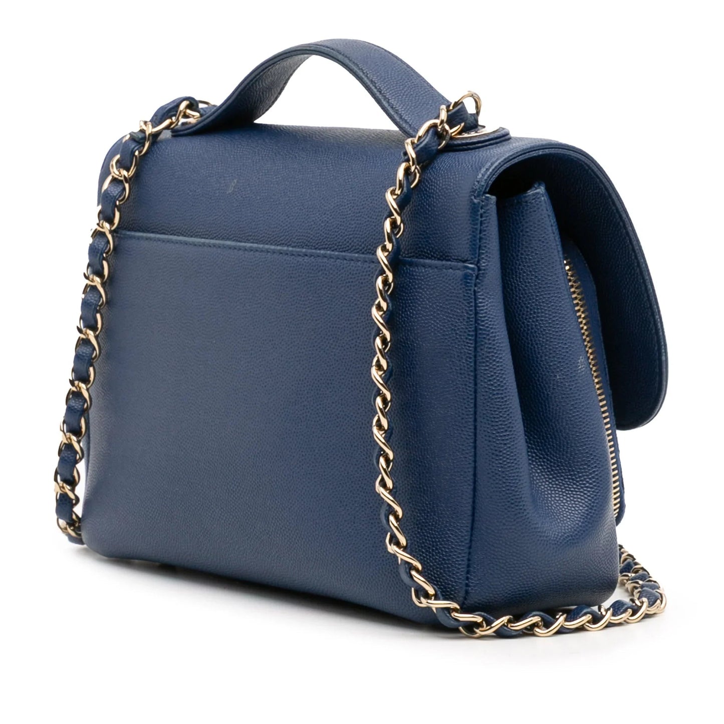 Blue Chanel Medium Caviar Business Affinity Flap Satchel
