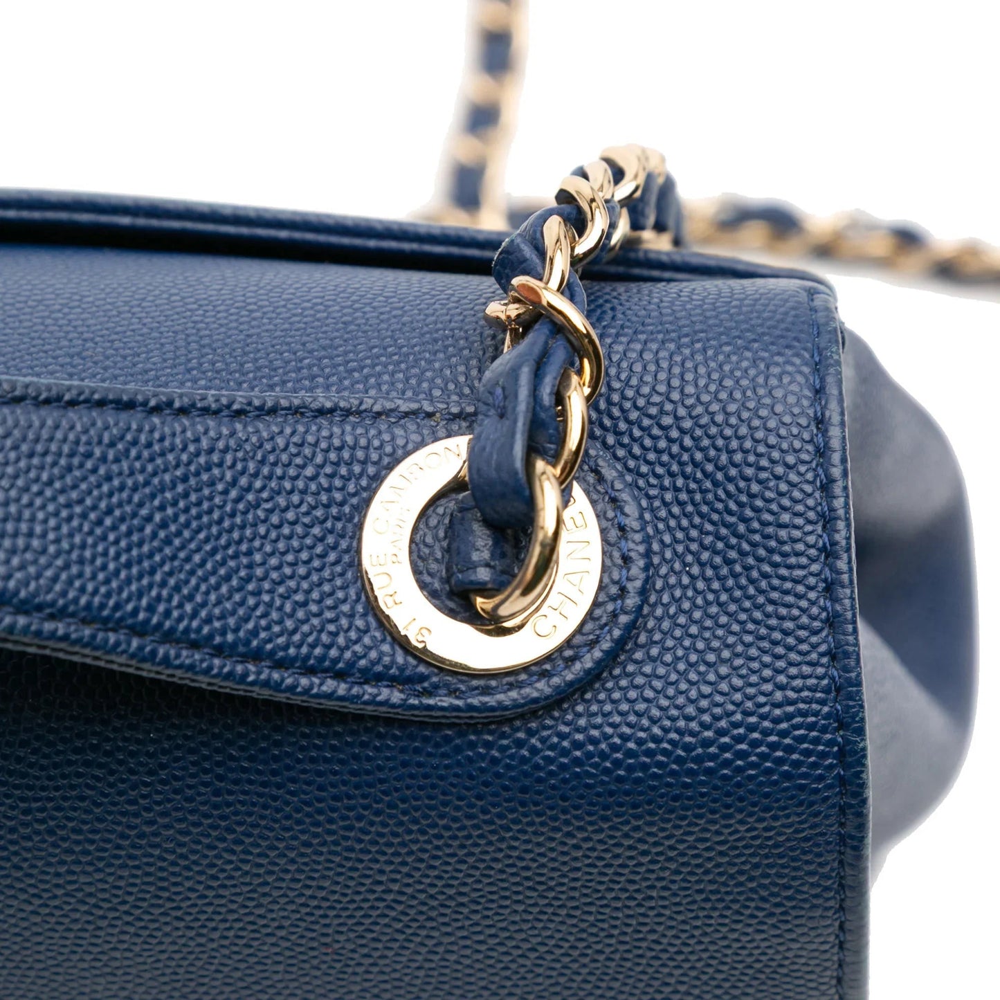 Blue Chanel Medium Caviar Business Affinity Flap Satchel
