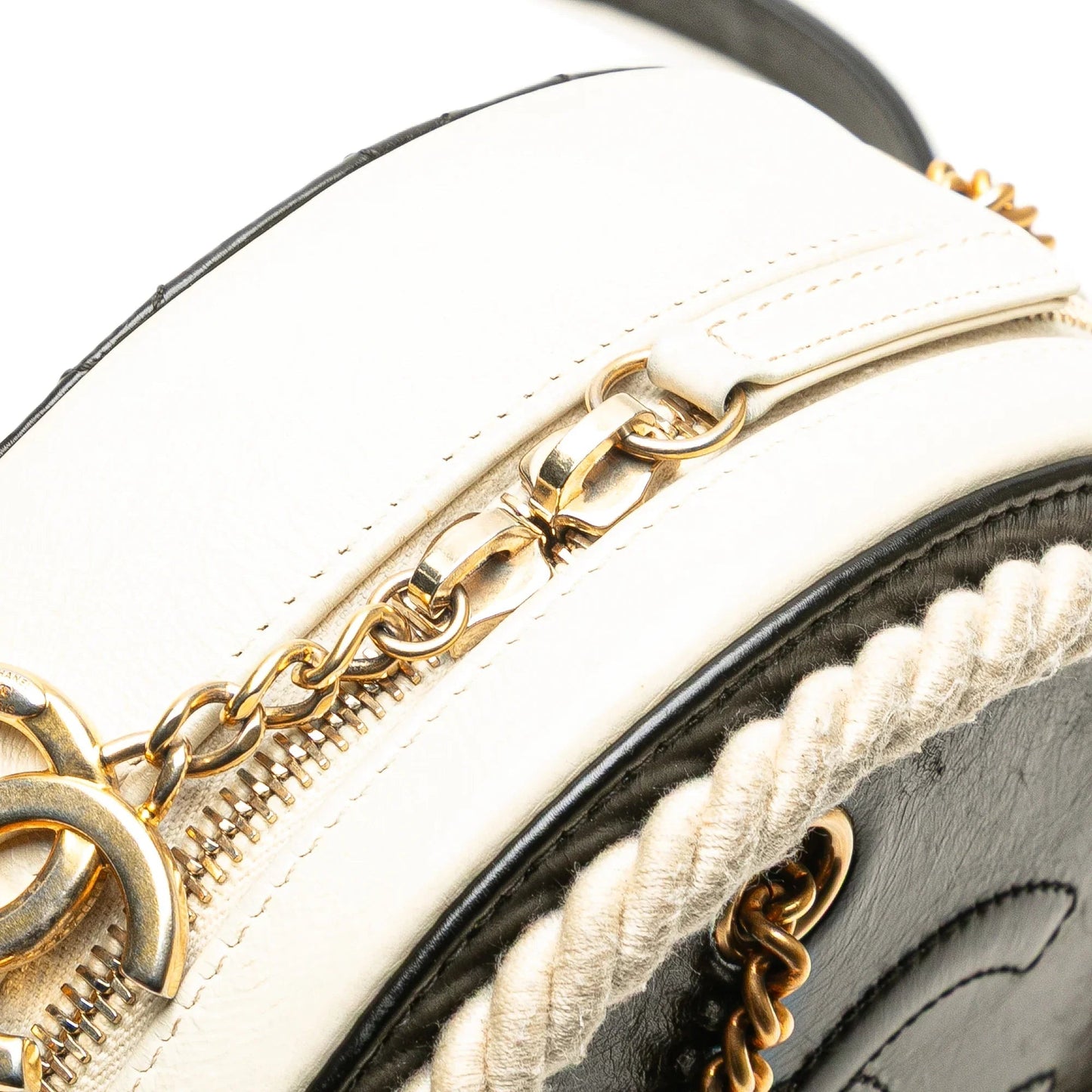 Black Chanel Crumpled Calfskin En Vogue Round Bag Satchel