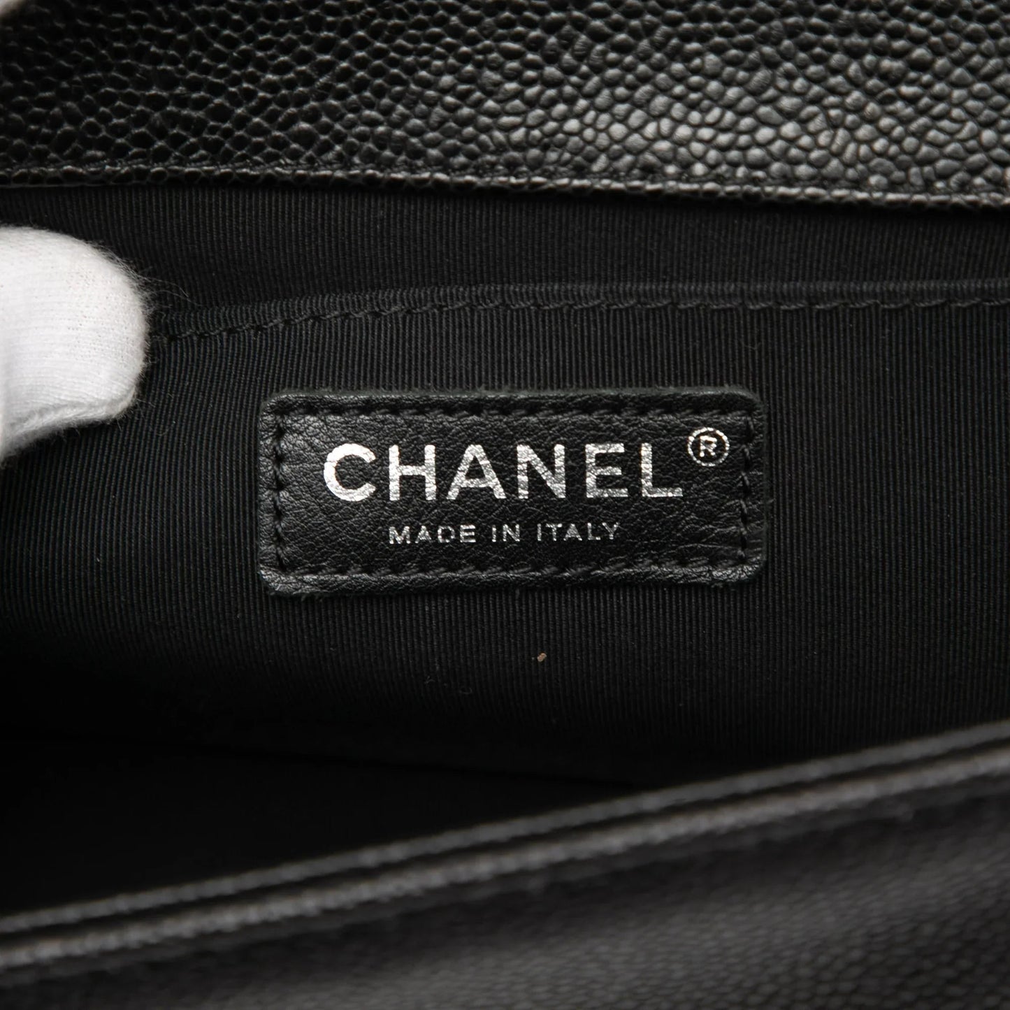 Black Chanel Old Medium Quilted Caviar Boy Flap Crossbody Bag
