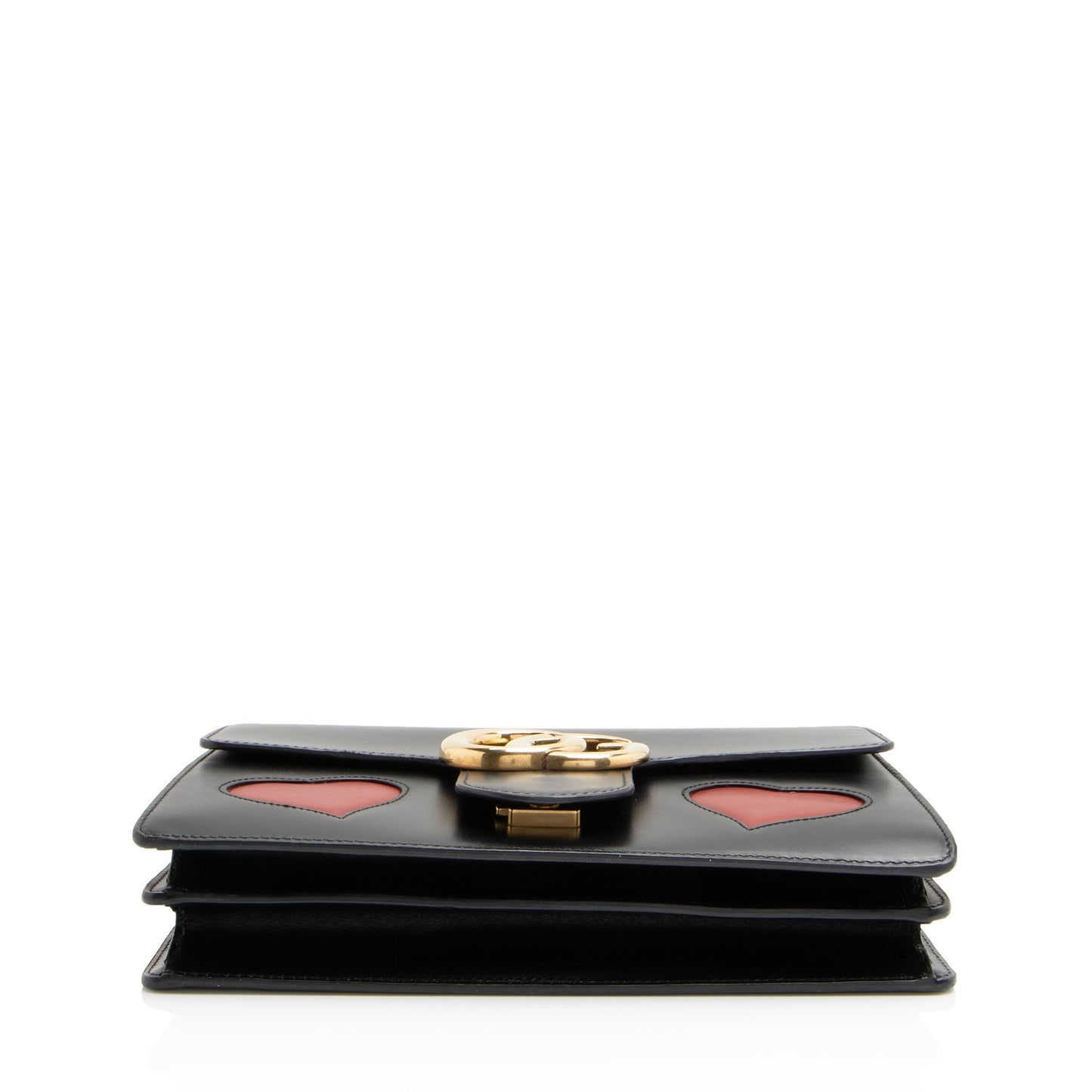 Gucci Calfskin Malaga Kid Heart GG Marmont Medium Flap Bag