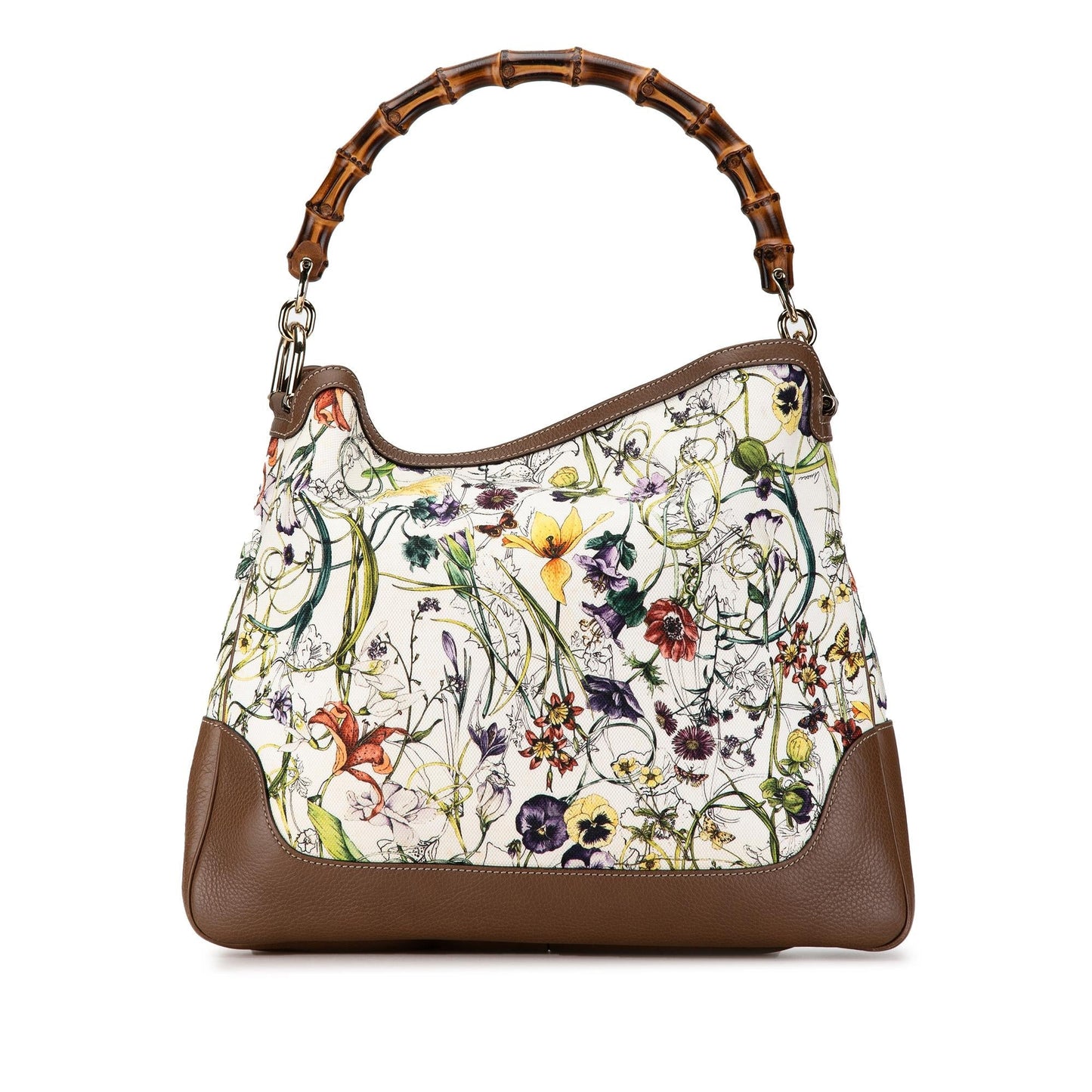 Gucci Canvas Bamboo Flora Diana Satchel (SHG-8uP6Jf)