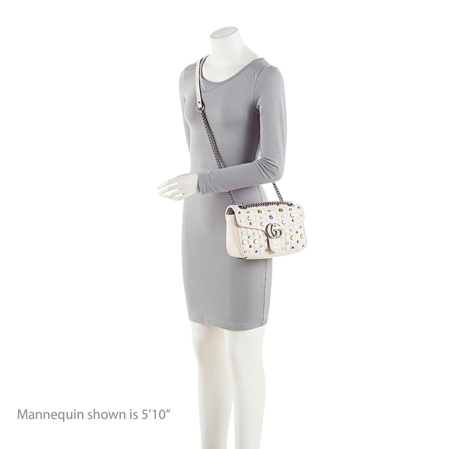 Gucci Crystal Embellished Matelasse GG Marmont Small Flap Bag (SHF-3tbySh)