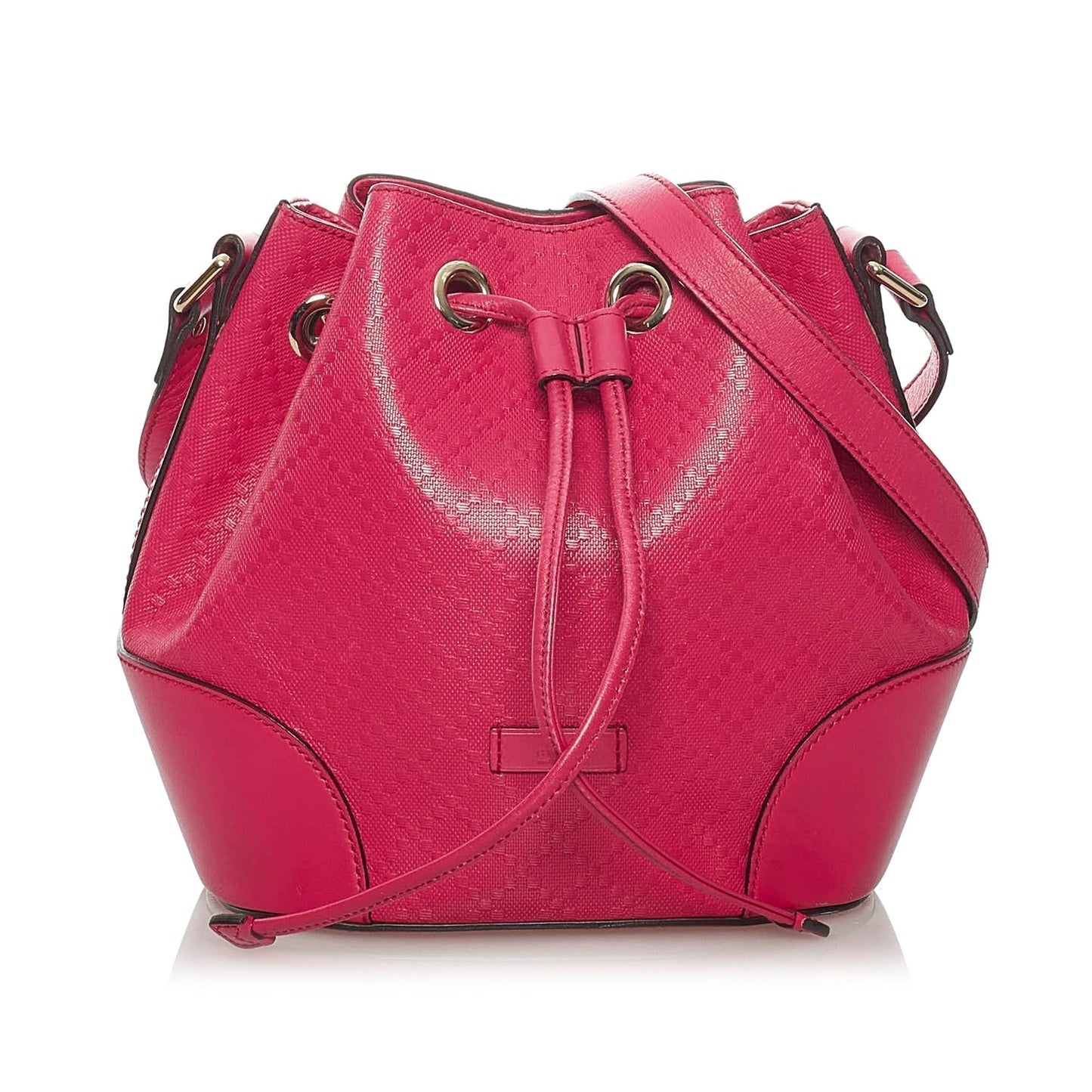 Gucci Diamante Bright Leather Bucket Bag