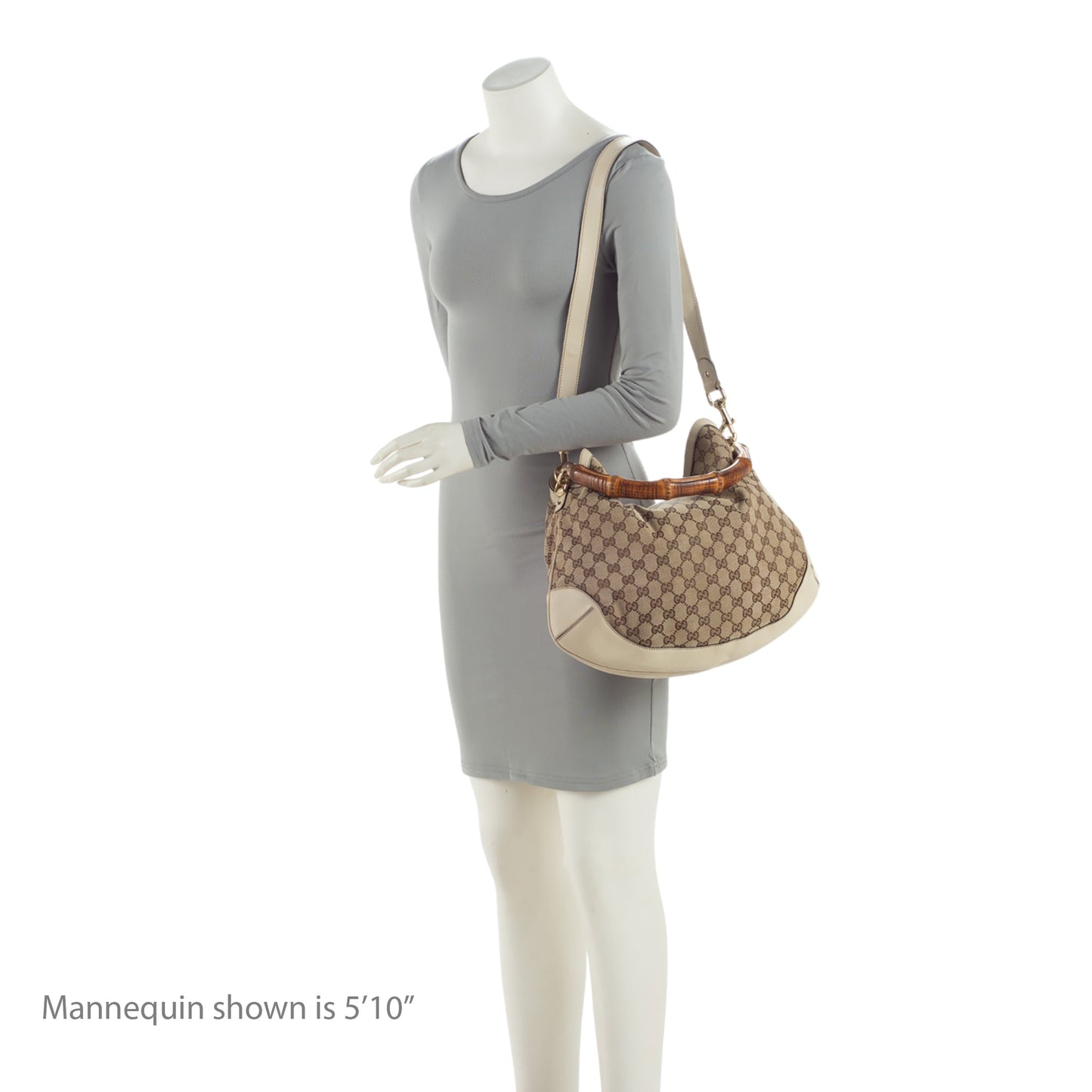 Gucci GG Canvas Bamboo Peggy Shoulder Bag (SHF-Ygbm96)