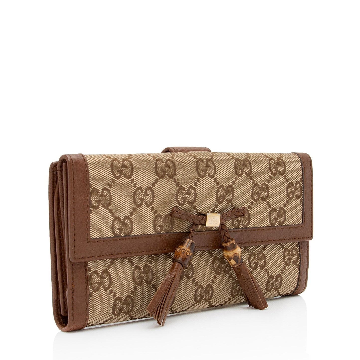 Gucci GG Canvas Bamboo Tassel Bella Continental Wallet (SHF-vi2afV)