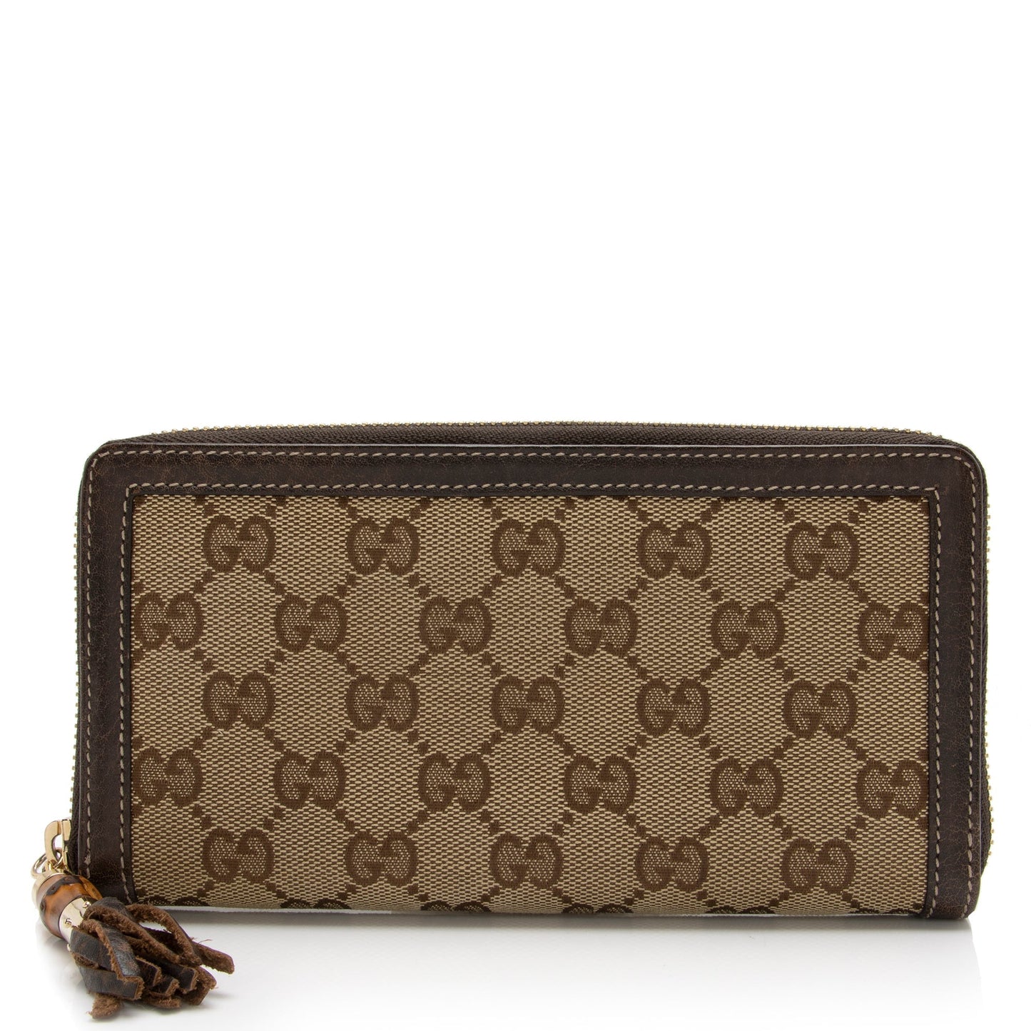 Gucci GG Canvas Bamboo Tassel Zip Around Wallet (SHF-Zzfb3m)