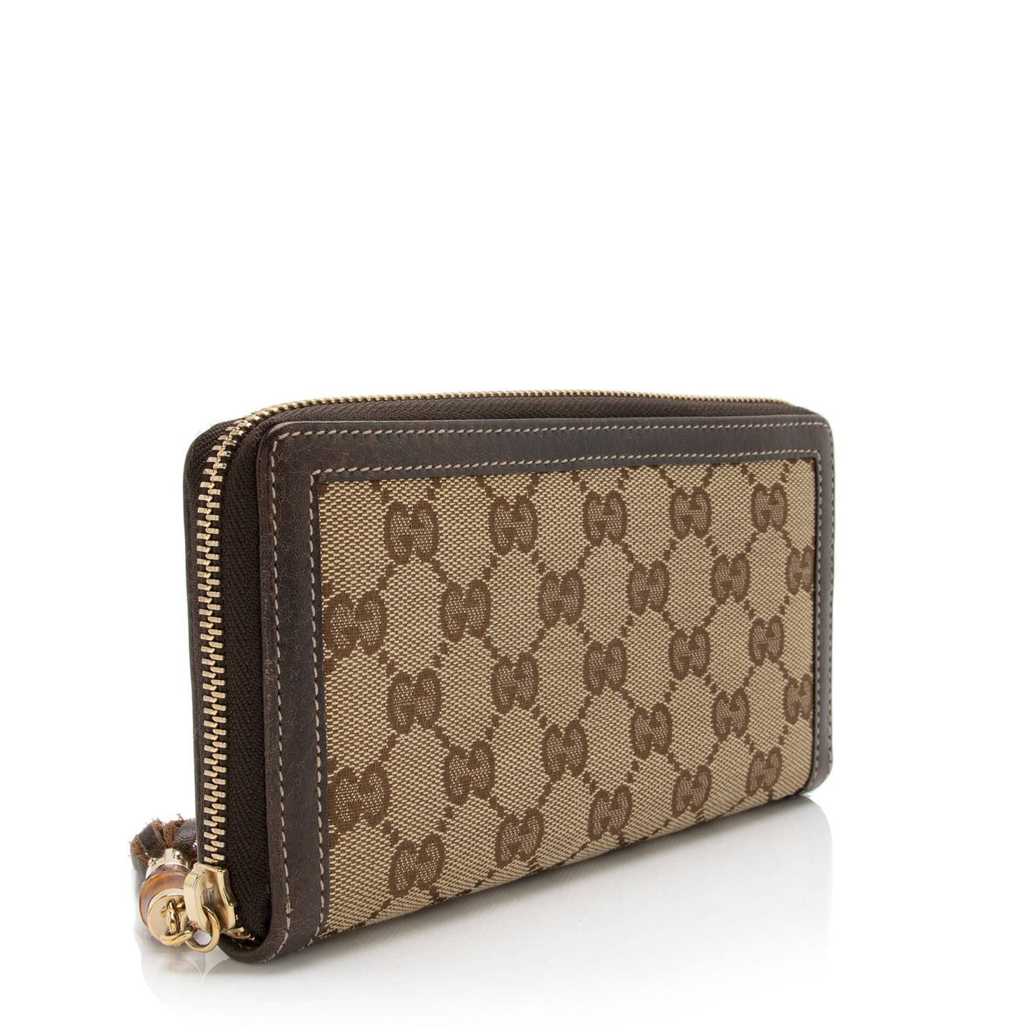 Gucci GG Canvas Bamboo Tassel Zip Around Wallet (SHF-Zzfb3m)