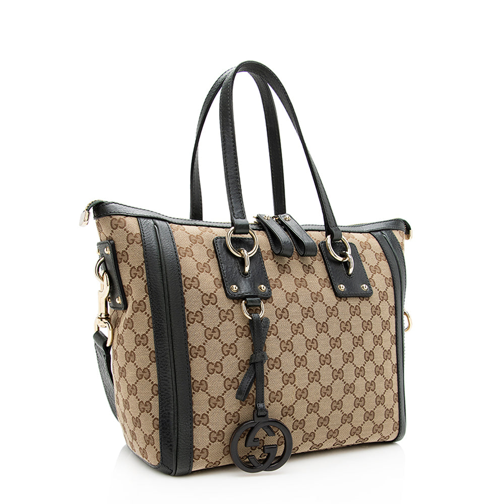 Gucci GG Canvas Charm Medium Tote (SHF-19899)