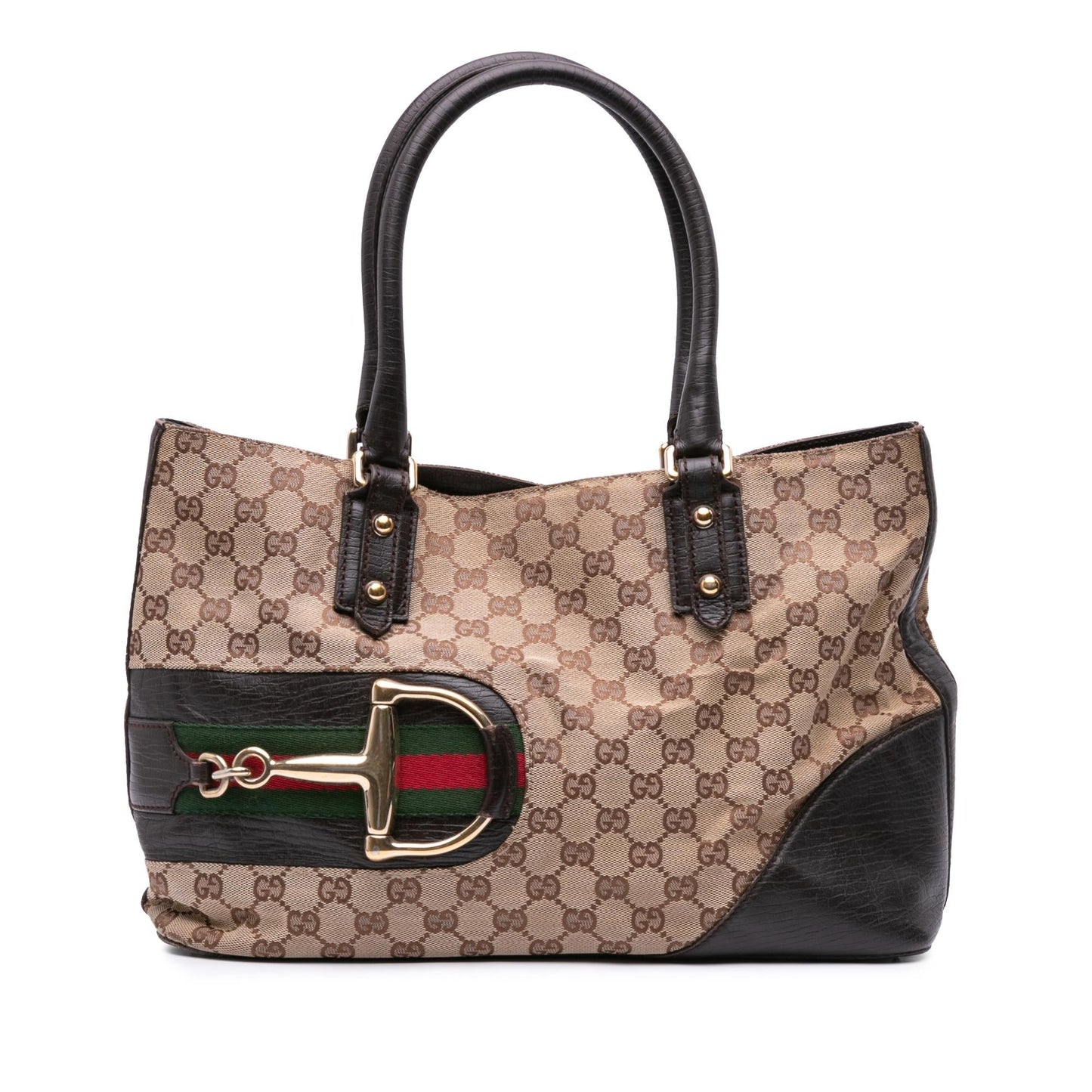 Gucci GG Canvas Hasler Web Tote