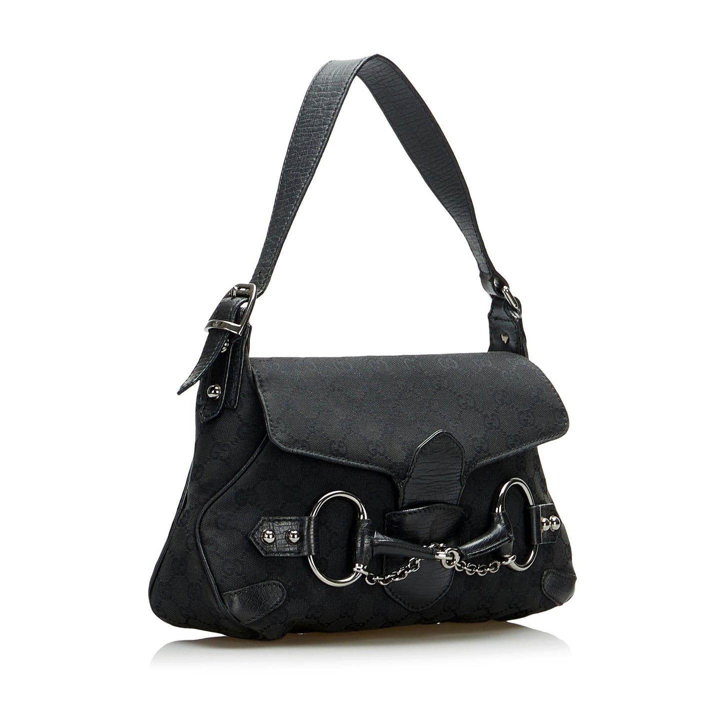 Gucci GG Canvas Horsebit Shoulder Bag (SHG-Tiyfj5)
