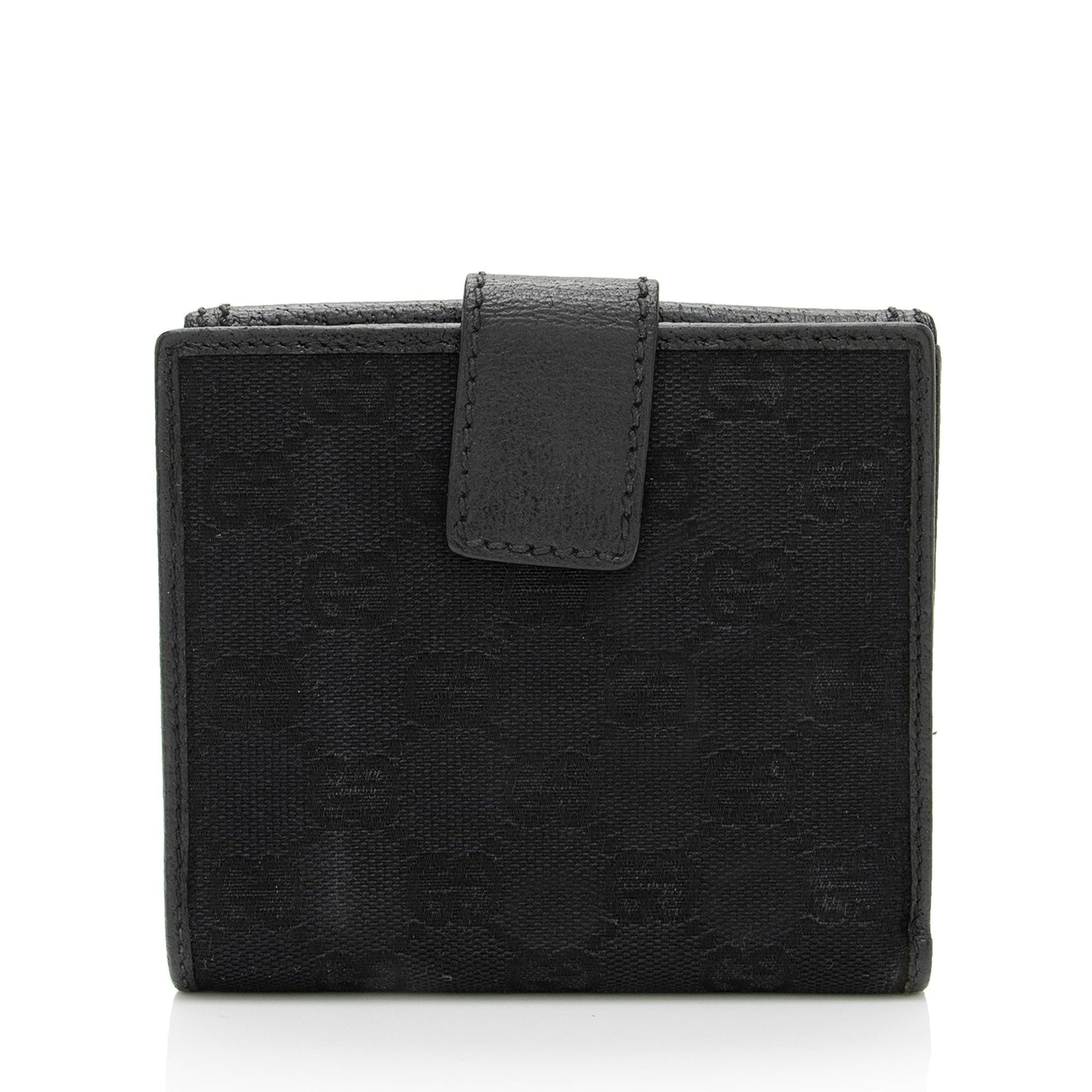 Gucci GG Canvas Leather Bamboo French Wallet (SHF-HzlezQ)