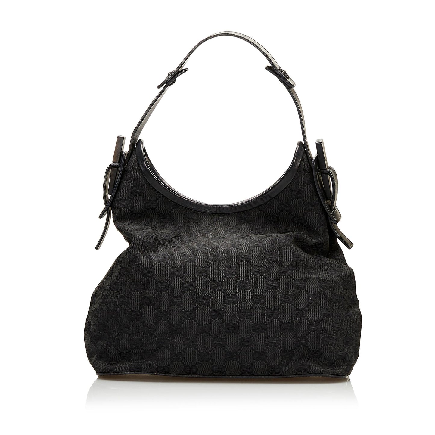 Gucci GG Canvas Wooden Accent Hobo (SHG-35943)